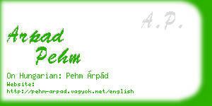 arpad pehm business card